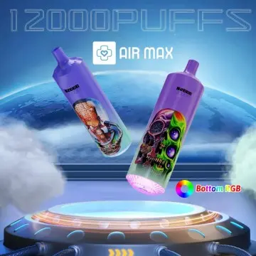 AirMax Original Tornado 12000Puffs E-Cig Rechargeable RGB Light LED Glowing Disposable Vape 20ml Capacity