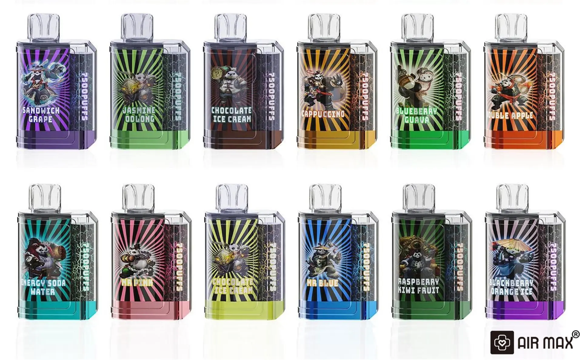 Air Max Panda Box 7500 Puffs Disposable Vape (5)pmy